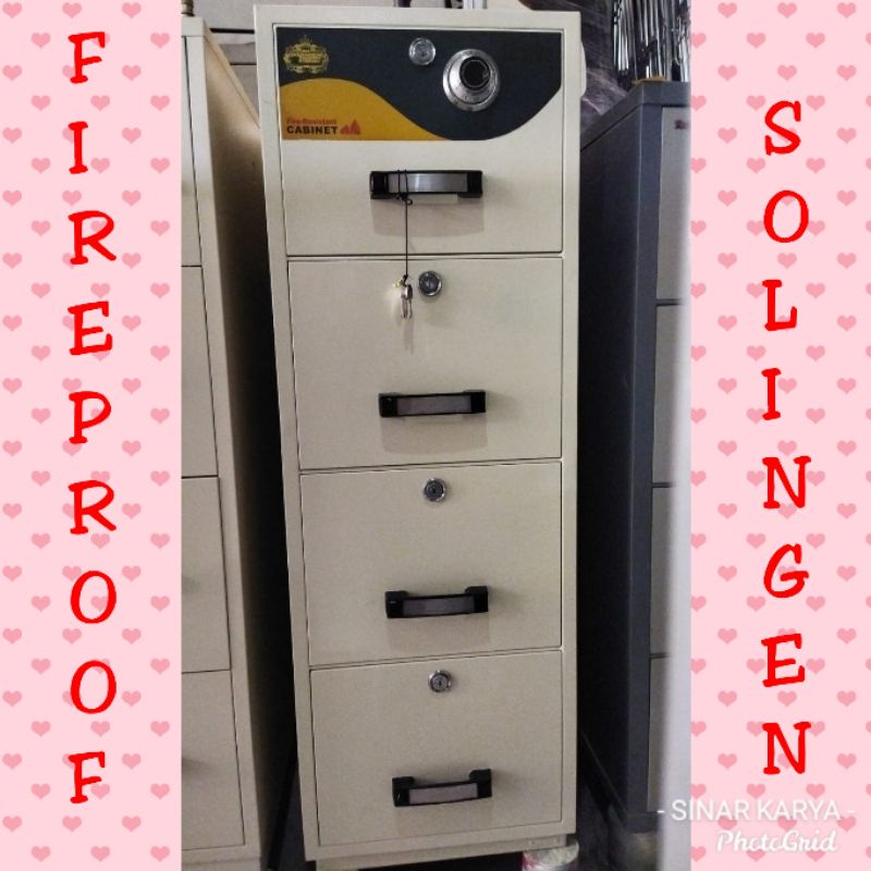 Fireproof SOLINGEN 4 laci Brankas Lemari Arsip File Notaris Brangkas Tahan Api murah berkualitas