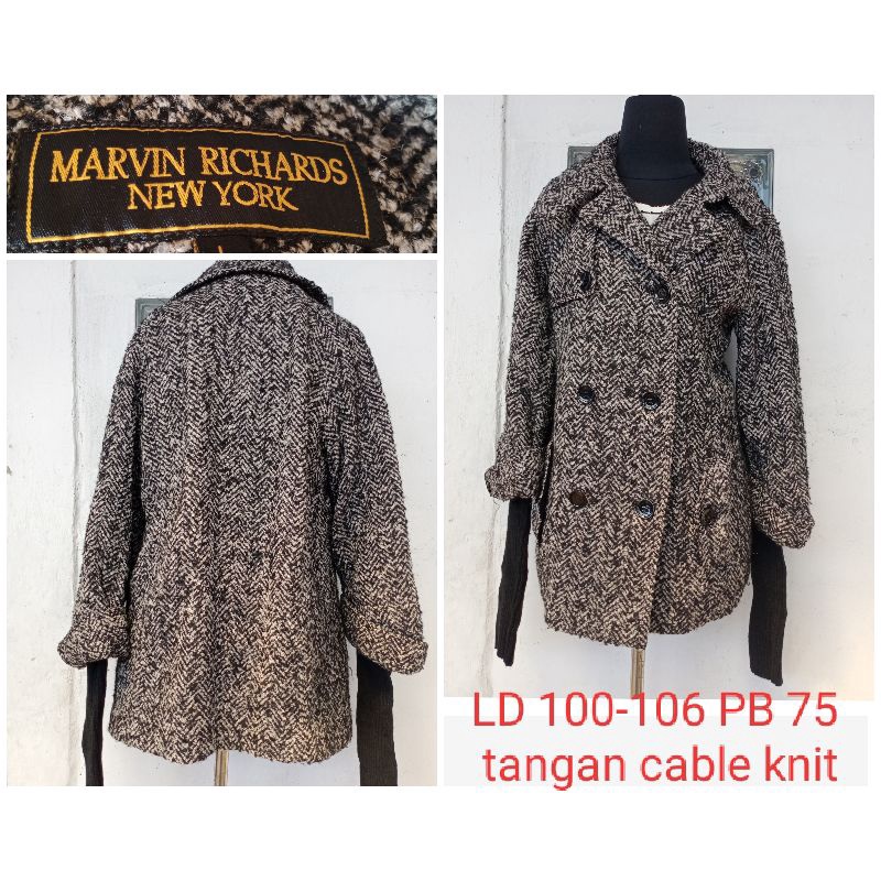 TWEED WOOL COAT WOL MOTIF MIX RAJUT LD 100-106