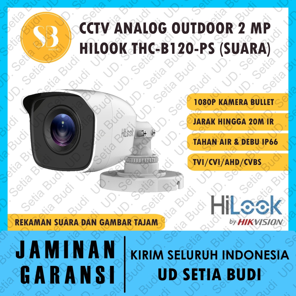 Kamera CCTV (Suara) Analog Outdoor 2 MP Hilook THC-B120-PS