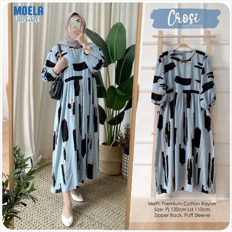 [MOELA] CROSI MIDI DRESS LONG TUNIK by moela