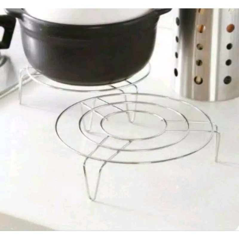 READY STOK Tatakan Panci Stainless /Tatakan Panci Panas /Tatakan Bulat Stainless BISA GOSEND