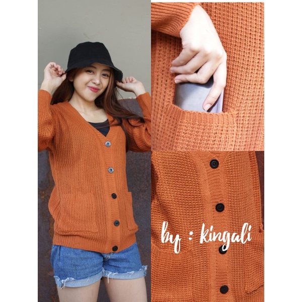 MARISKA CARDIGAN OVERSIZE RAJUT LENGAN PANJANG WANITA BAHAN TEBAL KANCING 5 OUTER KARDIGAN KEKINIAN-3