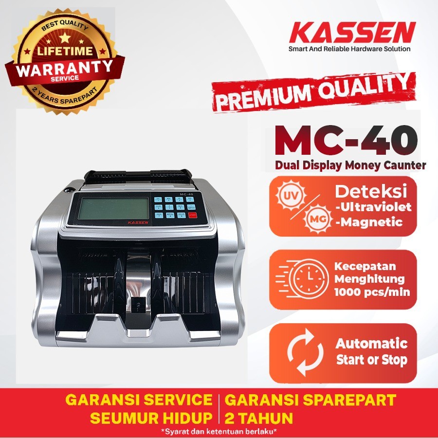 MESIN PENGHITUNG UANG KASSEN MC 40 MONEY BILL COUNTER MC 40