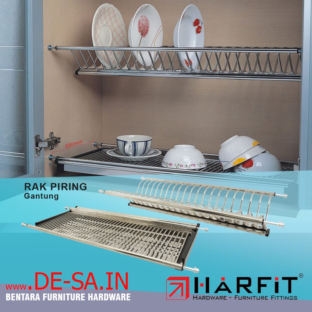 Harfit Rak Piring 60 Cm High Quality Stainless Steel Kabinet Dapur Dish Rack Pantry Kitchen Shopee Indonesia