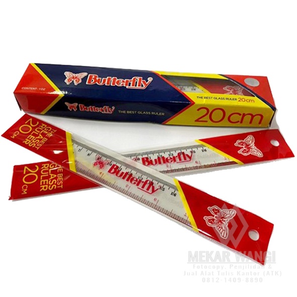 

Penggaris plastik butterfly mistar 20cm