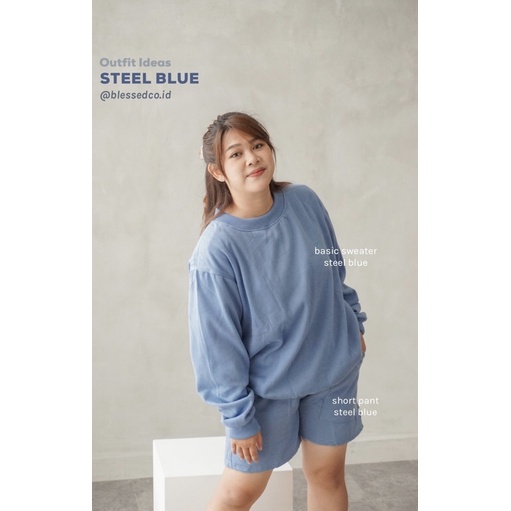 Basic Sweater Steel Blue