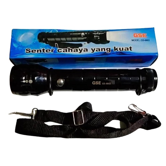 SENTER SWAT LAMPU GSE GS-6602 / SENTER CAHAYA TERANG 2 BATERAI