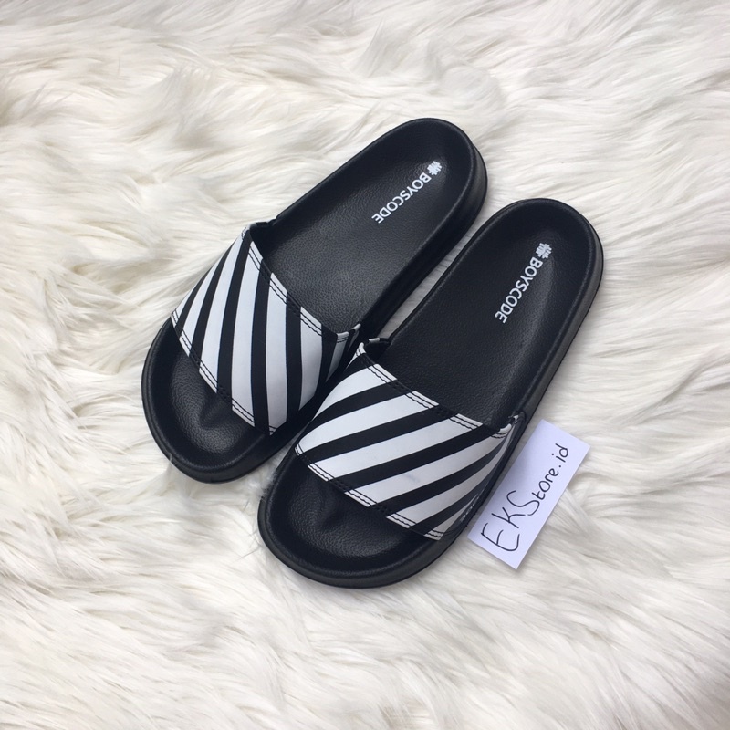 [BOYSCODE ZEBRA]  TYPE 9 PUTIH Sandal Rumah Sandal Slip On / Sandal Santai / Sandal Slop Kasual / Sandal Casual