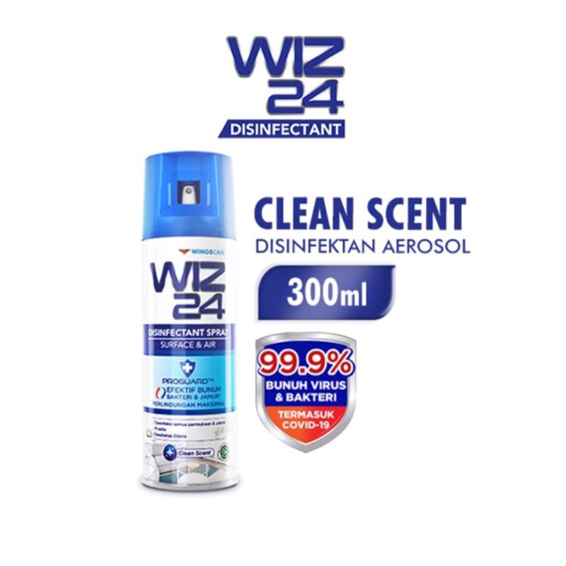 WIZ 24 Disinfectant Spray Aerosol 300ml Disinfektan Pengharum Ruangan
