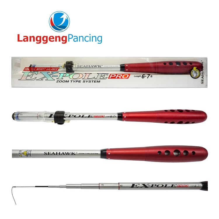 Joran Pancing Telescopic Tegek Tipe Zoom Seahawk EX-POLE PRO 5/6, 6/7 Feat