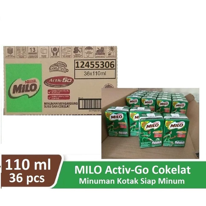 

Susu Milo Kotak Coklat ACTIVE GO UHT - 110 ml