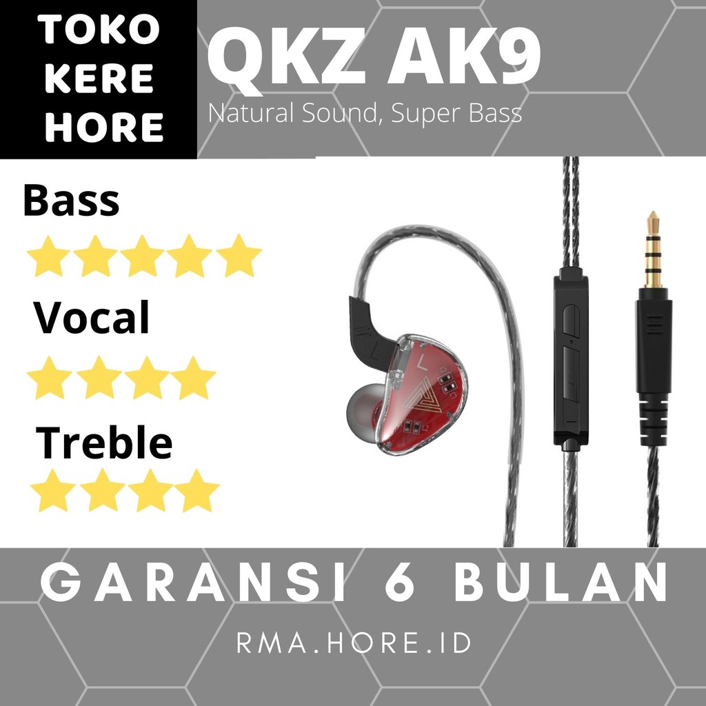 QKZ AK9 HiFI Bass Earphone Headset with Mic