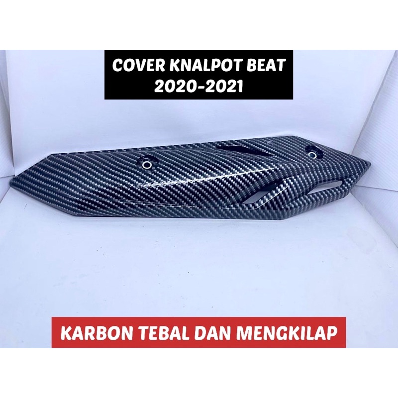 COVER KNALPOT NEW HONDA BEAT 2020-2021 KARBON TUTUP KNALPOT BEAT CARBON TEBAL DAN MENGKILAP