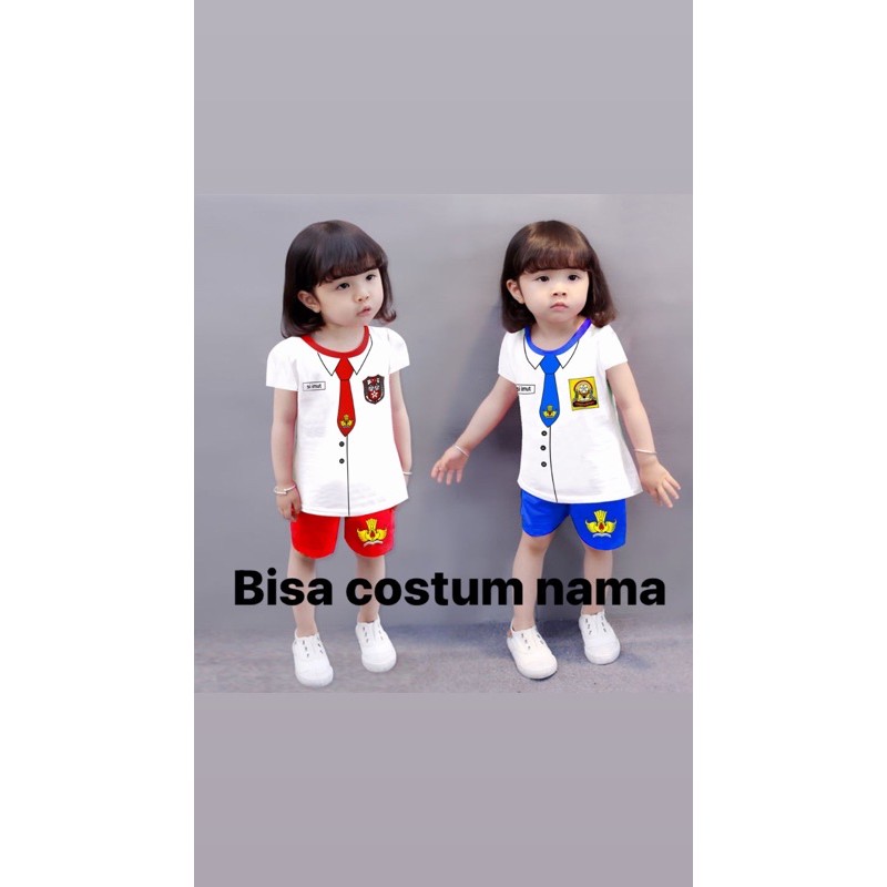 COSTUM / CUSTOM / REQUEST NAMA SETELAN ANAK SD/SMP CELANA ANAK CEWEK 6 BULAN - 3 TAHUN PAKAI