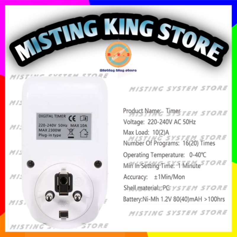 TIMER DIGITAL SWITCH STOP KONTAK LISTRIK OTOMATIS 16 PROGRAM MODEL EU MULTI SOCKET POMPA DC AQUARIUM MISTING KEBUTUHAN RUMAH CHARGER HANDPHONE