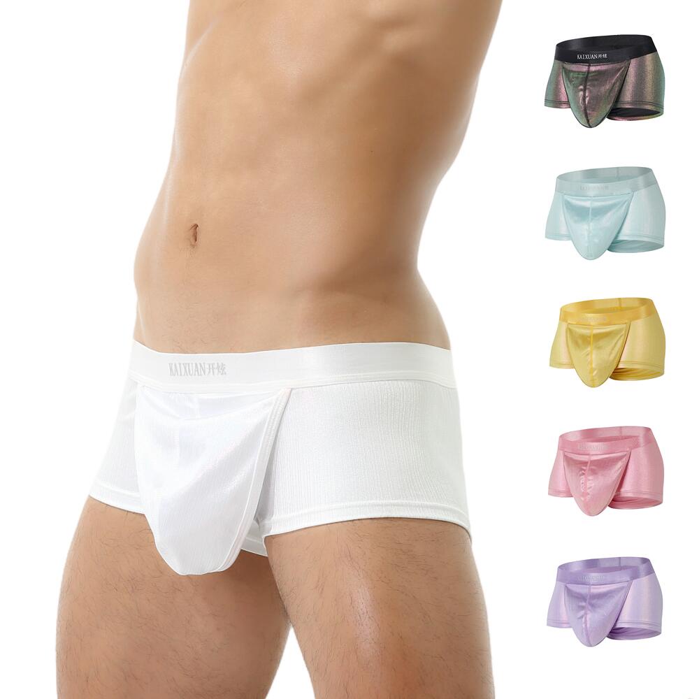 Sexy Underwear Men Boxers Open Front U Convex Design Panties Men Boxer Shorts Elasticity Underpants