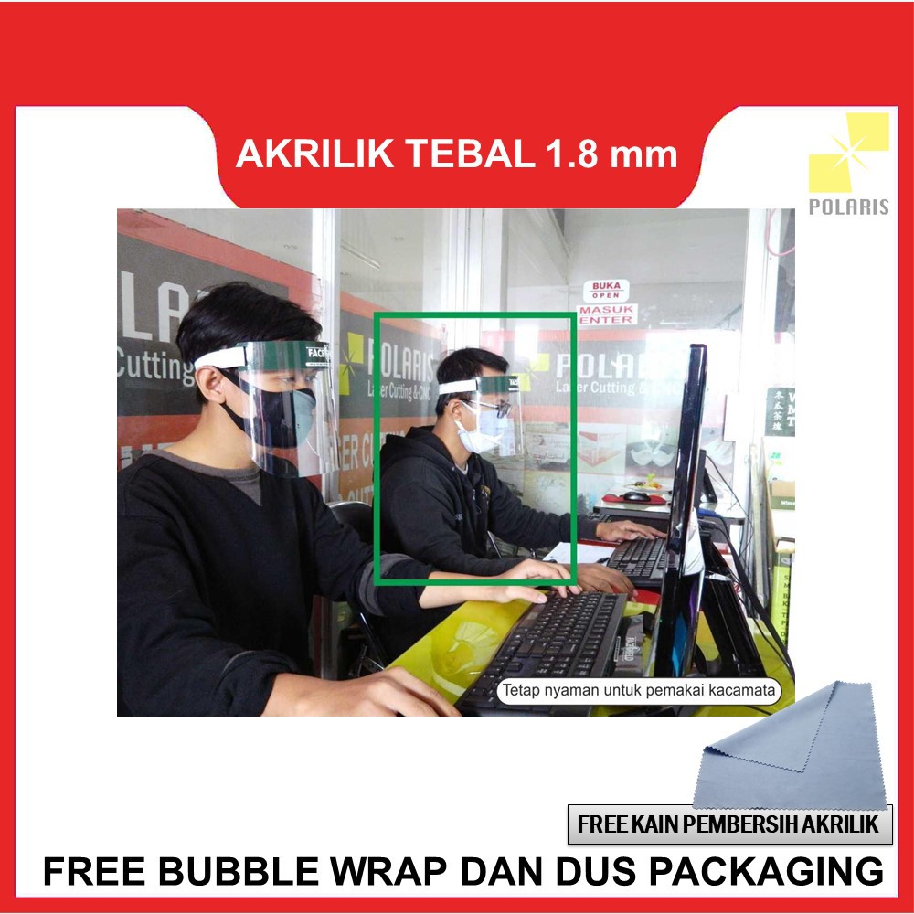 FACE SHIELD MEDIS FACESHIELD AKRILIK ACRYLIC ANTI CORONA