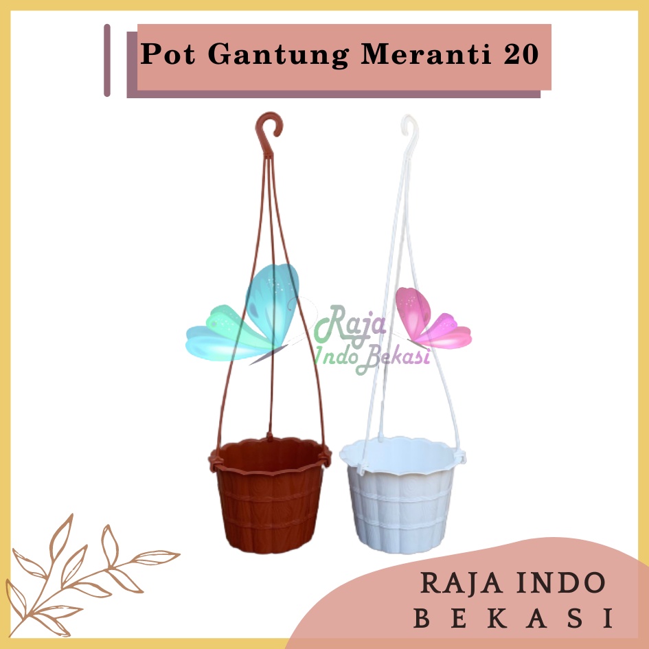 Pot Gantung Meranti 20 Putih Merah Bata Merah Coklat Terracota Terracotta Pot Bunga Gantung Motif Gentong Mirip Country Murah Termasuk Tali Pot Bunga Gantung Murah Grosir Unik Plastik Putih