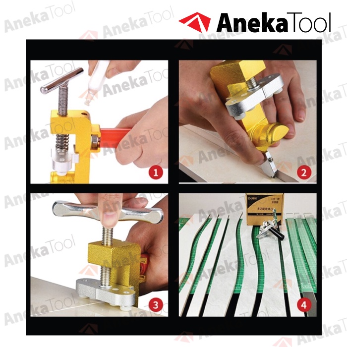 2 In 1 Alat Pemotong Kaca Keramik Ubin Glass Cutter Manual Multifungsi