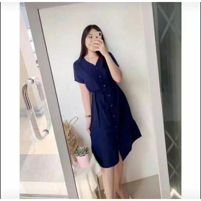 DRESS WANITA CASUAL PESTA LENGAN PENDEK DRES ANDIN IKATAN CINTA DRESS WANITA MODERN