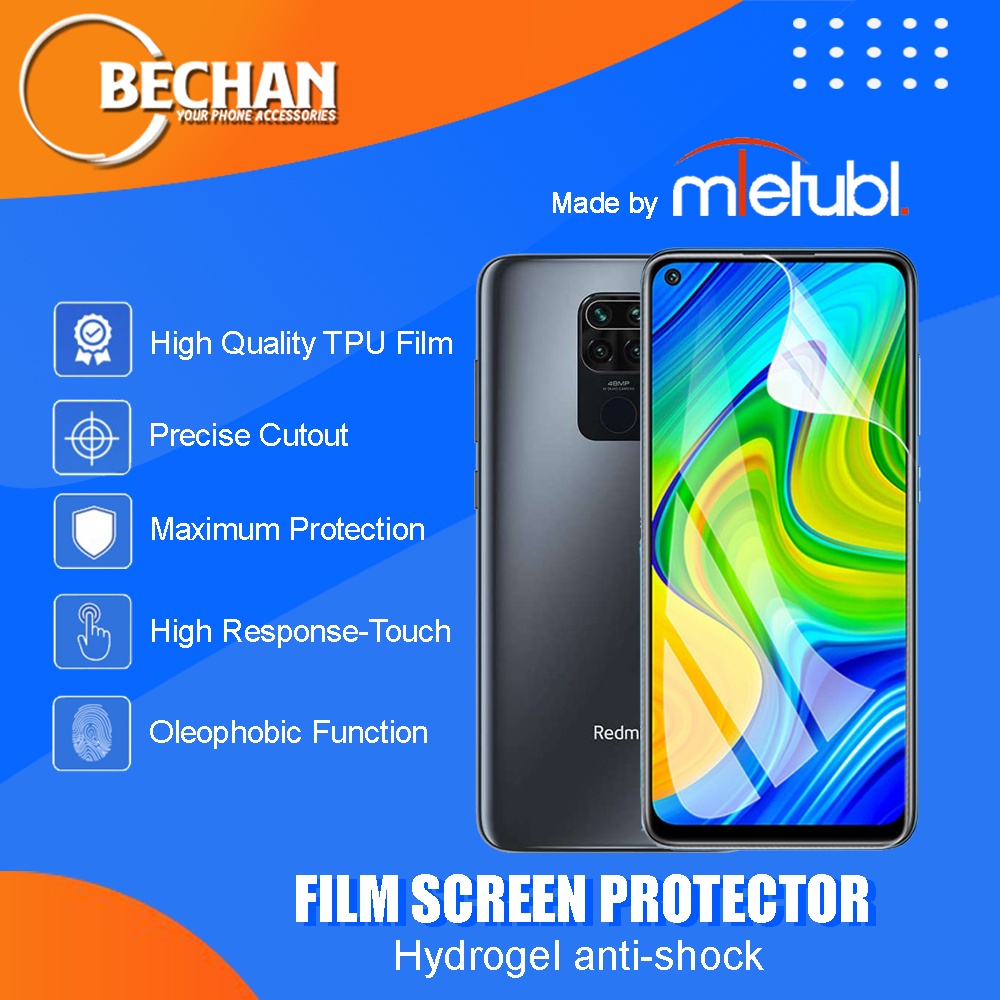 Anti Gores Xiaomi Redmi Note 9 Hydrogel Screen Protector Clear HD Full Layar Auto Repair