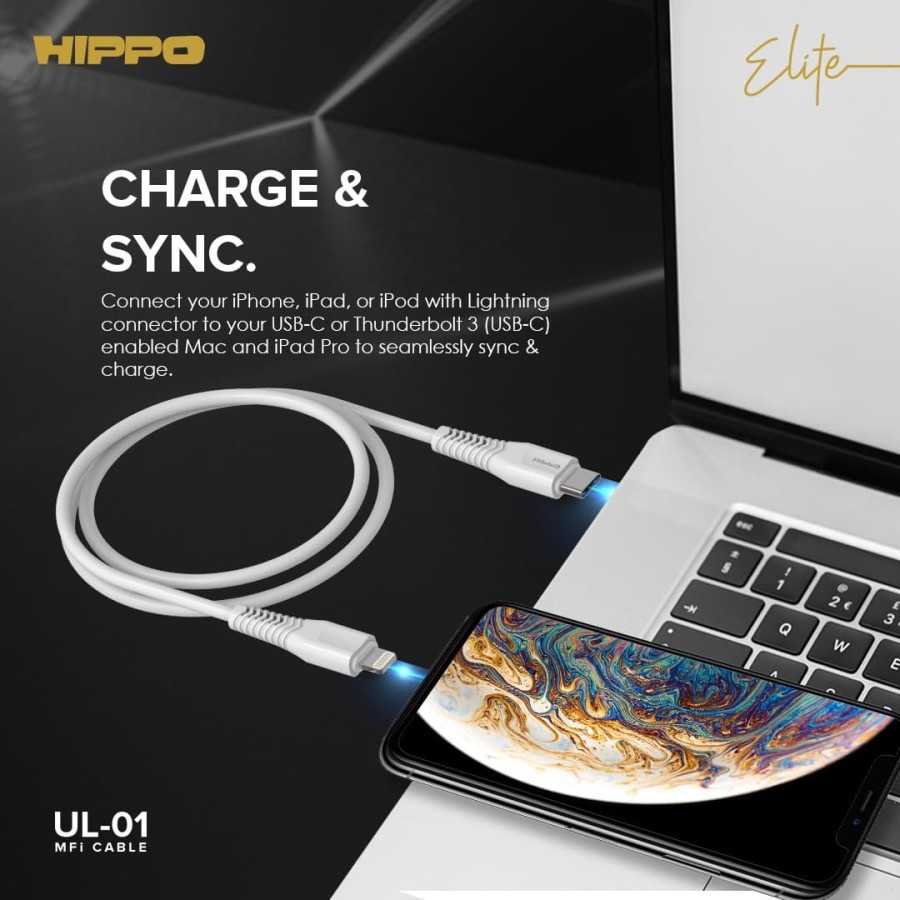 Hippo Elite UL-01 MFI Cable Type-C to Lightning Cable