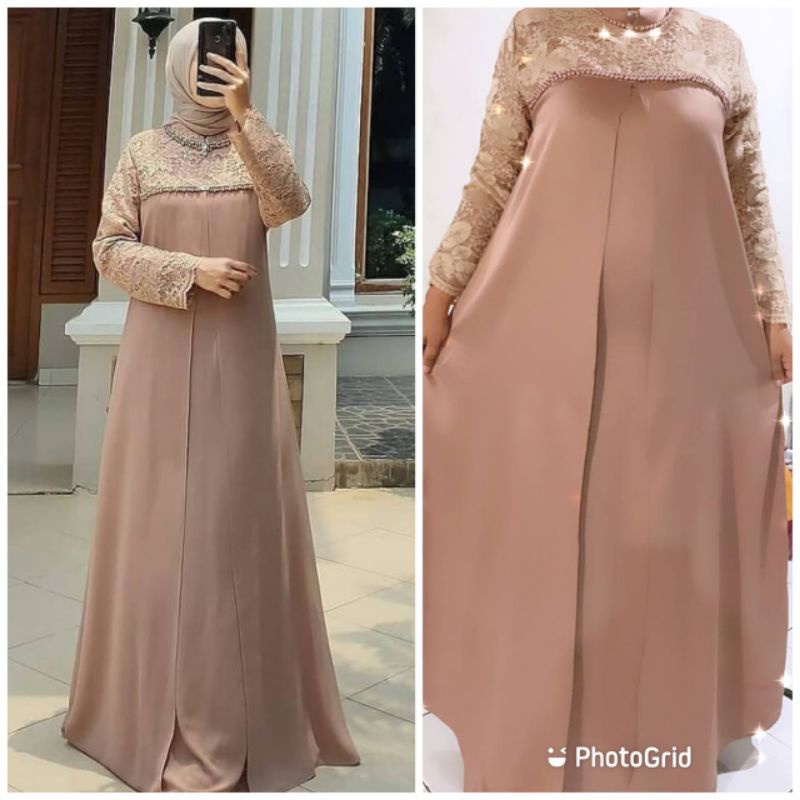 NEW GAMIS MAXMARA KOMBINASI BROKAT TERLARIS TERVIRAL