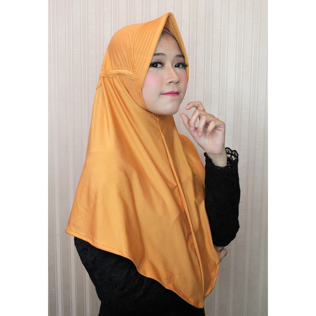 promo Khimar Hijab Jilbab Kerudung Syari Jokowi Haba Kuning Polos