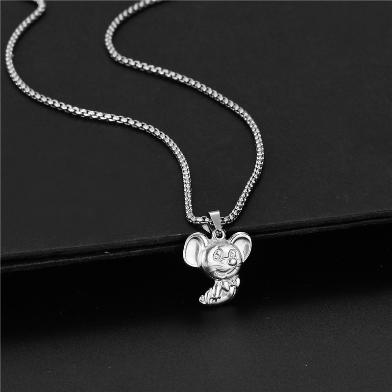 Korea Dongdaemun stainless steel seksi mouse kalung wanita fashion sederhana sweter jaringan terteka