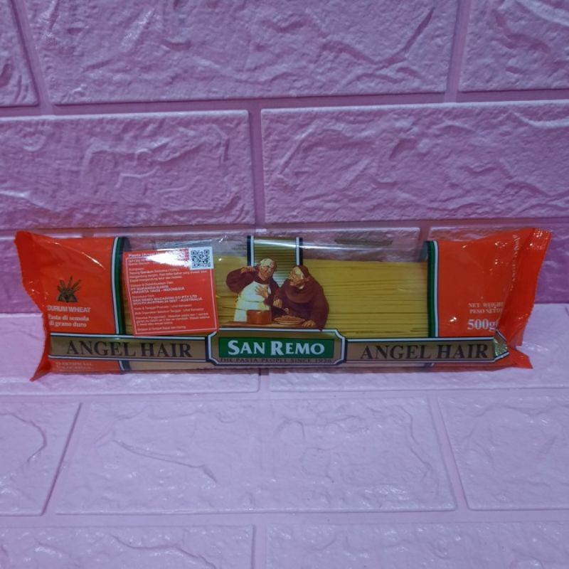 

San Remo Pasta Angel Hair Pasta Instan Spageti Dari Gandum Durum 500Gr