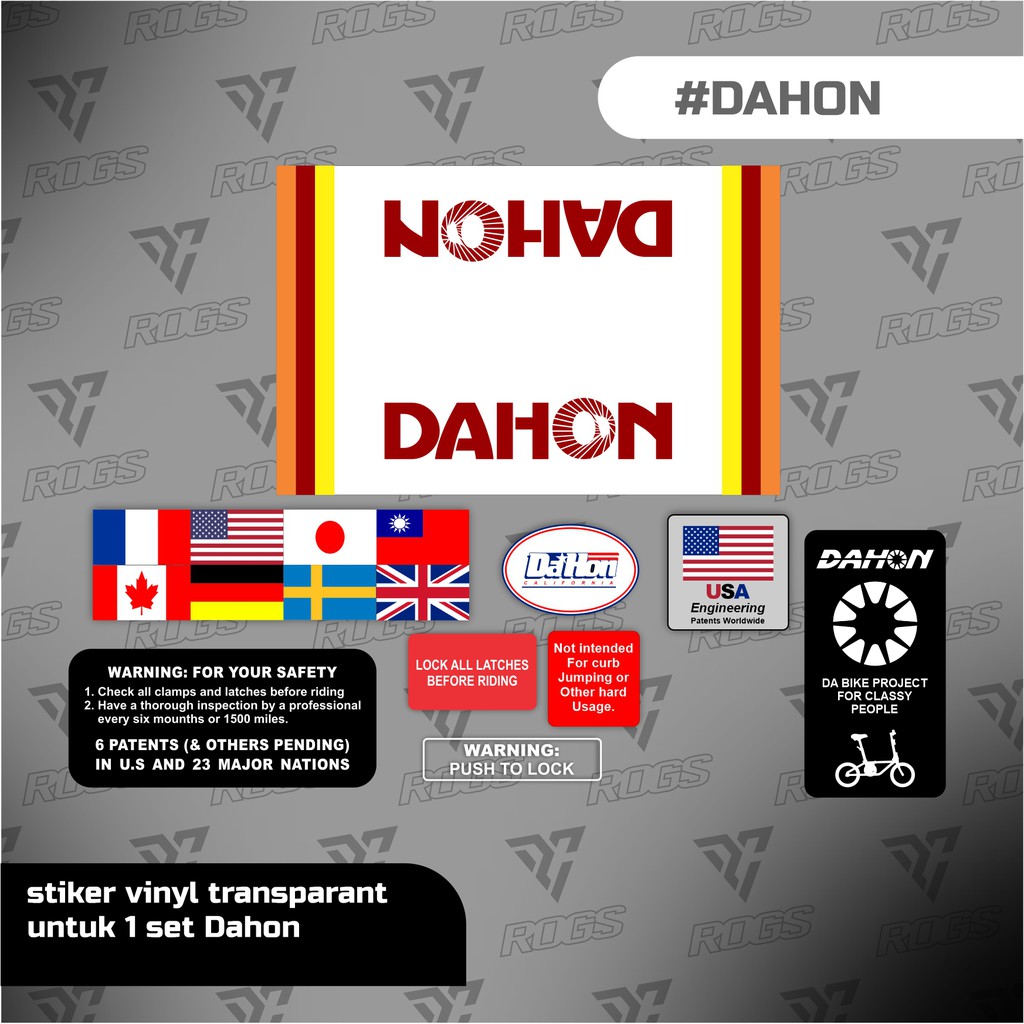 Decal dahon dabike maroon / stiker sepeda/ stiker vinyl bahan vinyl putih