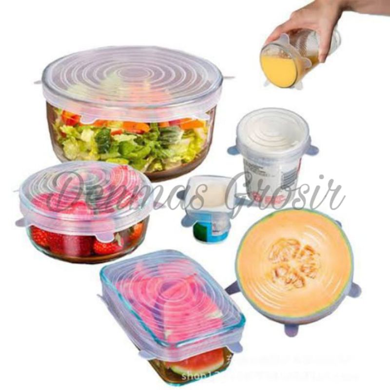 (COD)Food Cover Silikon Set 6pcs/Penutup Makanan Anti Tumpah