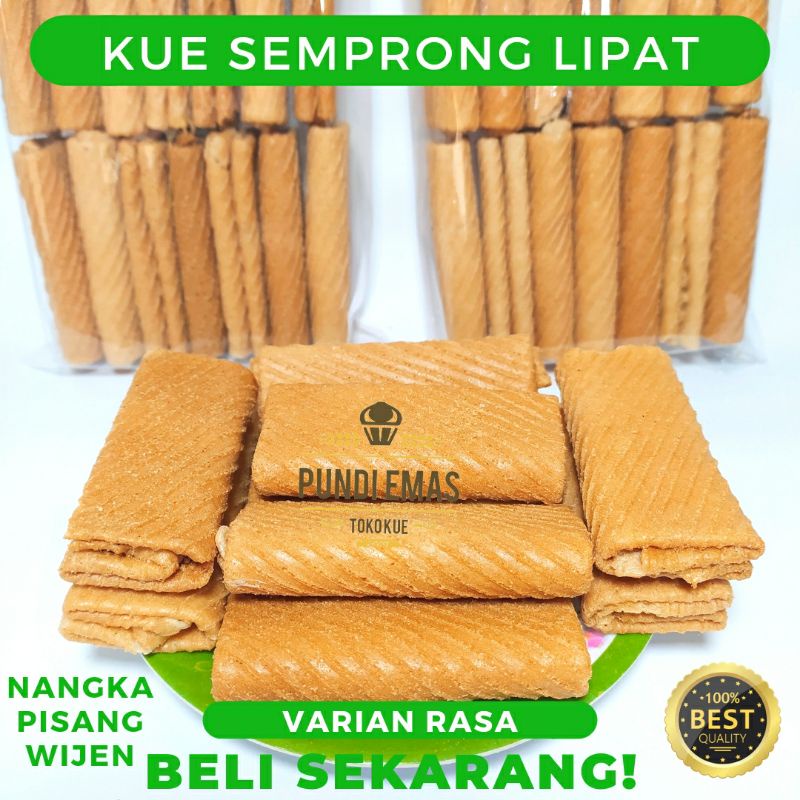 Semprong Lipat Kue Semprong Dompet Terlaris Kiloan 250 Gram / Roll