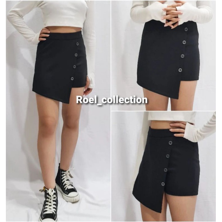 korean mini skort polos/rok celana pendek korean style polos