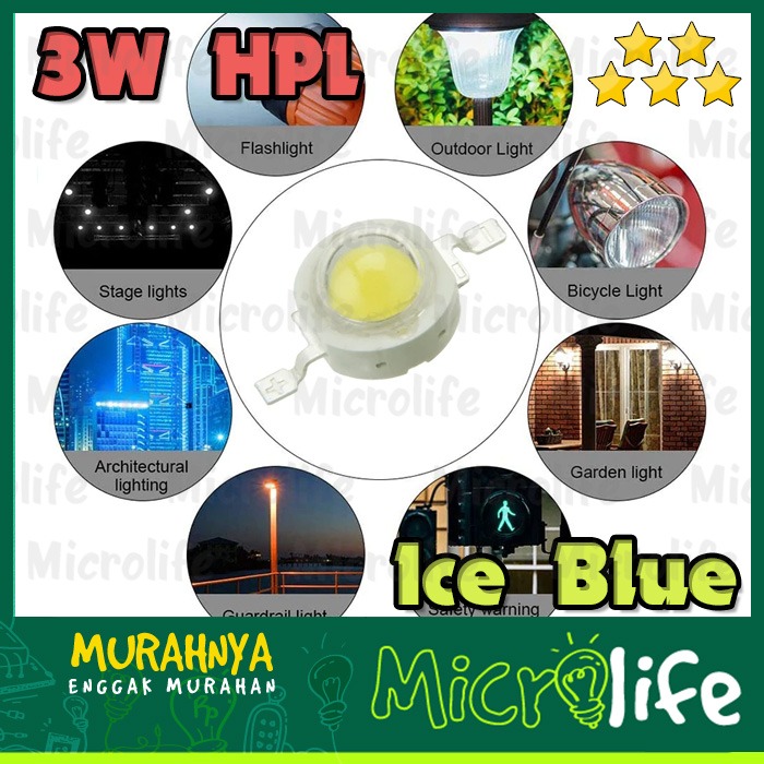 LED 3w Ice Blue 3.4v 45Mil 3 Watt High Power