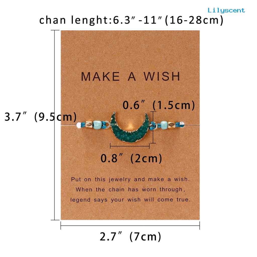 Gelang Manik-Manik Bulan Adjustable Bahan Resin Ramah Kulit Untuk Wanita