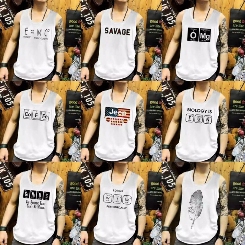 Singlet combed PUTIH 30s ready motif baru / Shalch trendy