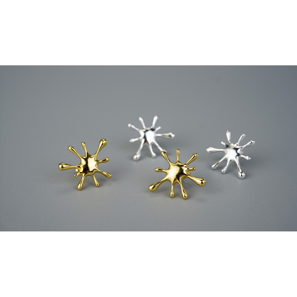 SERI SERI Anting Wanita Perak 925 Asli Metal Splash Sterling Silver Earrings Cipratan Air