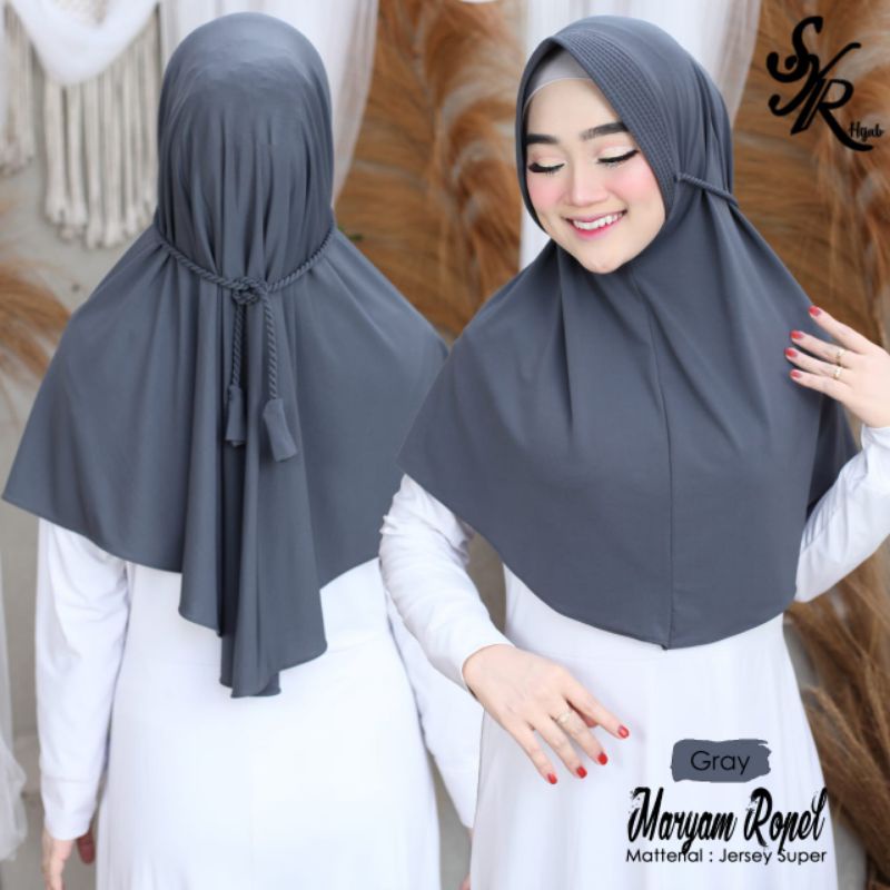 bergo kepang-hijab Jersey-Khimar tali-hijab instan