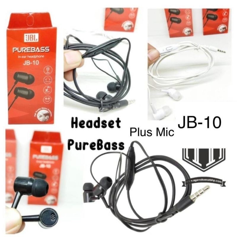 HANDSFREE JB-10 + Mic / Headset JB 10 / Earphone in ear