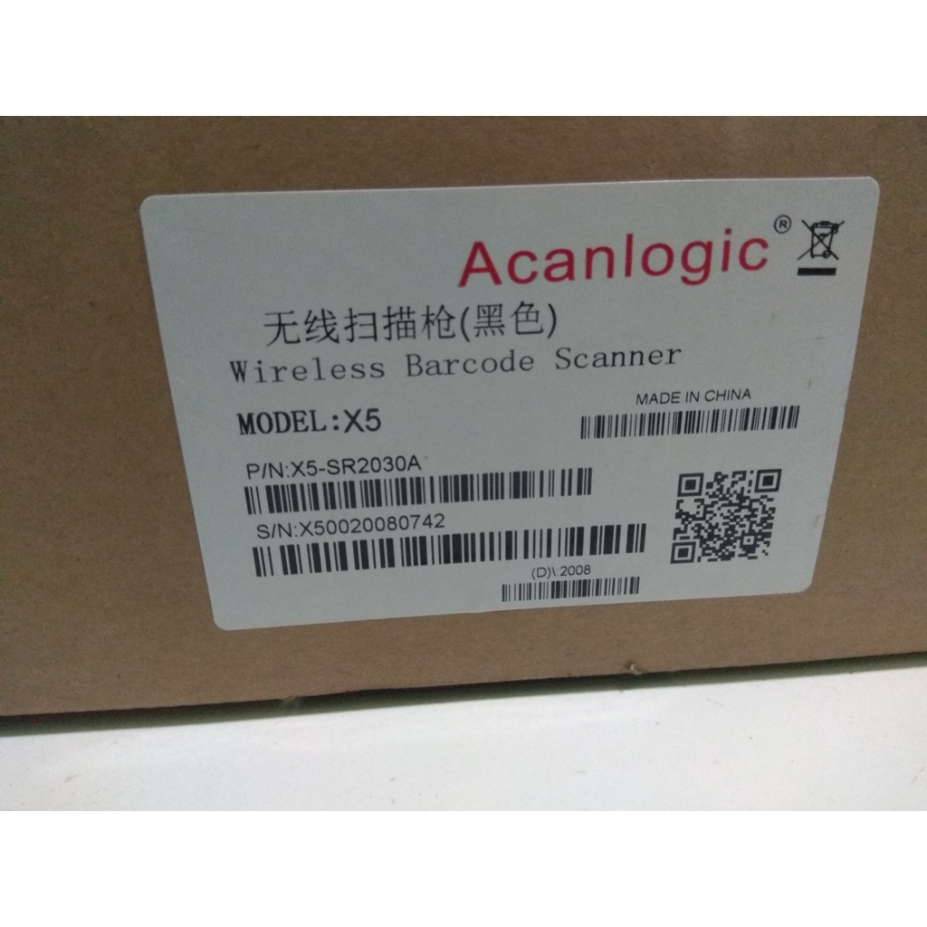 Scanner Wireless Barcode Acanlogic X5