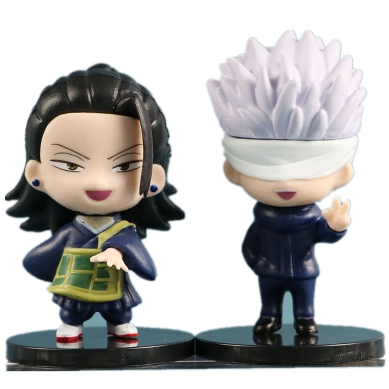 6pcs / set Action Figure Anime Jujutsu Kaisen Itadori Yuji Fushiguro Megumi Q ver Ornamen Action Figure Model Anak Untuk Desktop