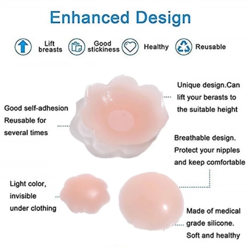 Jual Nipple Cover Pasties / Adhesive Silica Gel Invisible Breast Covers