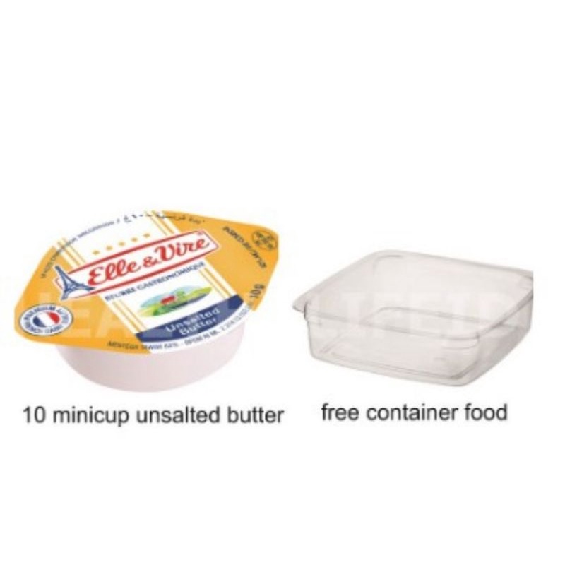 Elle &amp; Vire unsalted butter 10 gr (10 cup)/MPASI