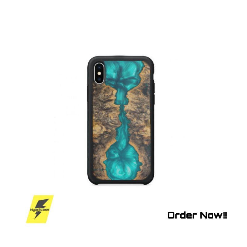 Case HP motif wood (kayu) & resin