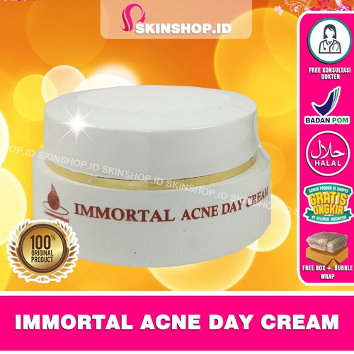 Immortal Acne Day Cream 12,5gr Original / Krim Tabir Surya Kulit Berjerawat SPF 30 BPOM Aman