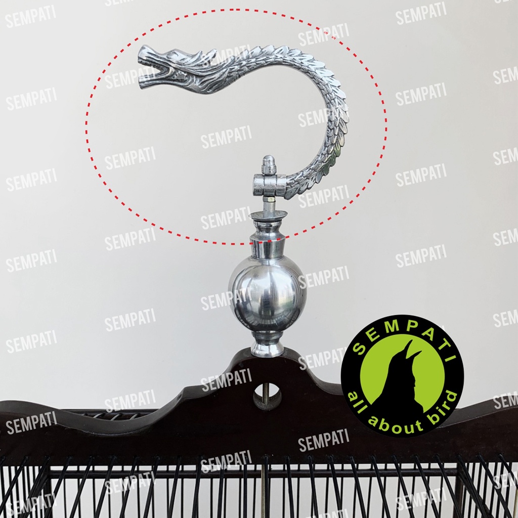 GANTUNGAN LIPAT MOTIF NAGA TUTUP OLI ALUMUNIUM CANTOLAN SANGKAR KANDANG BURUNG MURAI LOVEBIRD KOTAK-2