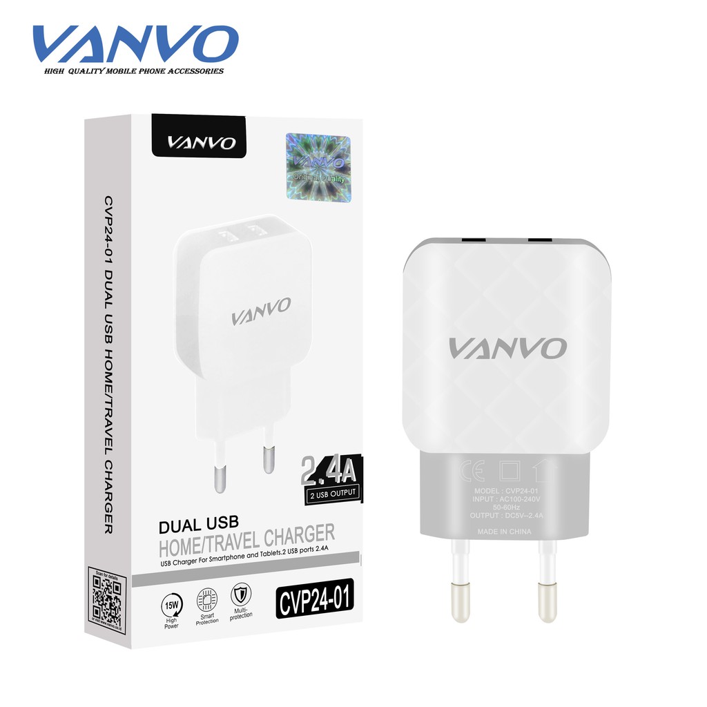 Smart Charger Vanvo Dual USB CVP24-01