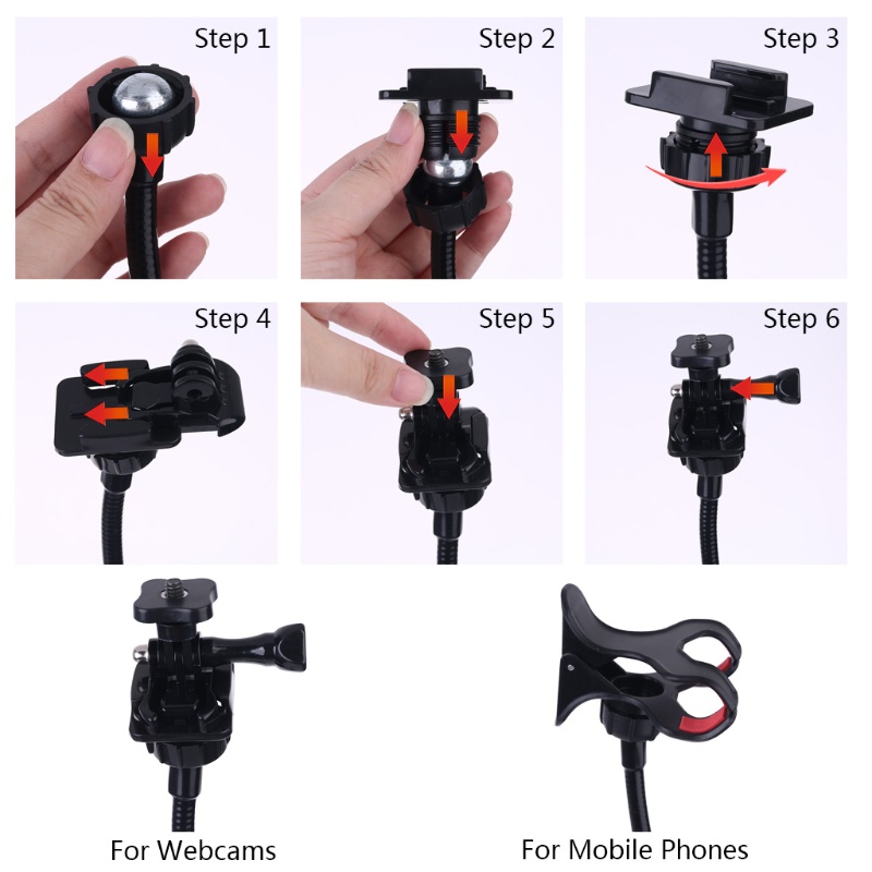 VIVI   Webcam Stand Adjustable Flexible Desk Mount Gooseneck Clamp Clip Phone Camera Holder For i-phone X11 Pro XS Max XR For Lo-gitech C925e C922x C930e C922 C930 C930 C920 C615