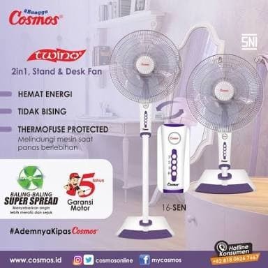 KIPAS ANGIN COSMOS sen Stand Fan 2in1 16 inch - 16-SEN ORI SNI